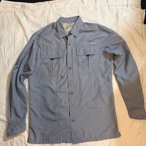 Eddie Bauer Men's Guide UPF 2.0 Long-Sleeve Shirt Dusting Indigo Size Medium